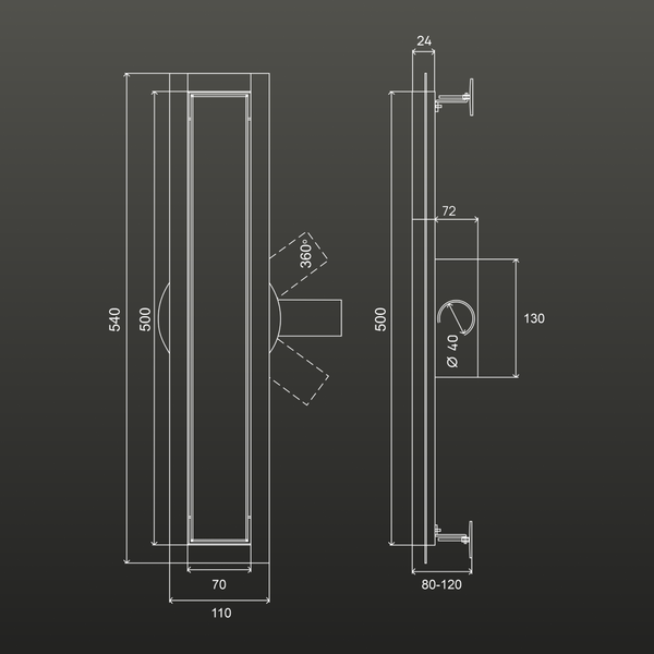Изображение товара Трап для душа РМС ТЛ02Ч-50х7