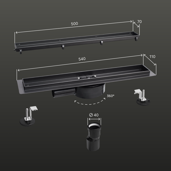 Изображение товара Трап для душа РМС ТЛ02Ч-50х7