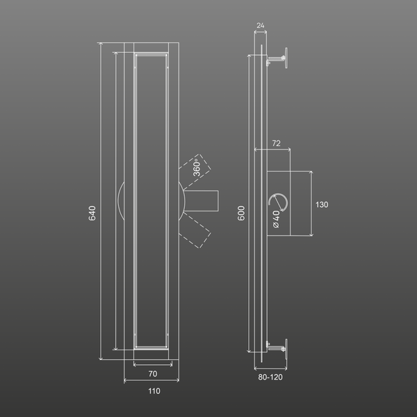 Изображение товара Трап для душа РМС ТЛ02Ч-60х7