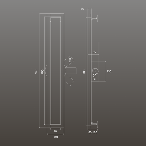 Изображение товара Трап для душа РМС ТЛ02Ч-70х7