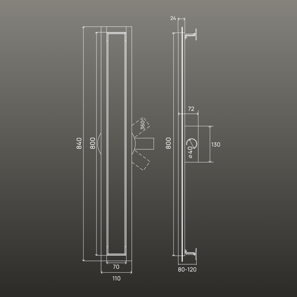 Изображение товара Трап для душа РМС ТЛ02Ч-80х7