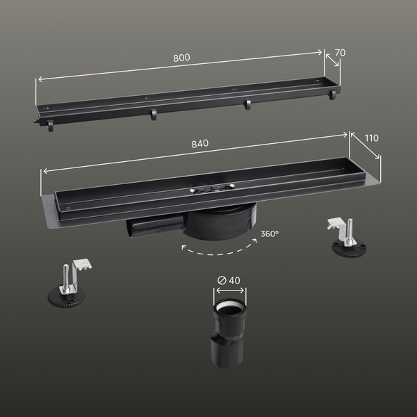 Изображение товара Трап для душа РМС ТЛ02Ч-80х7