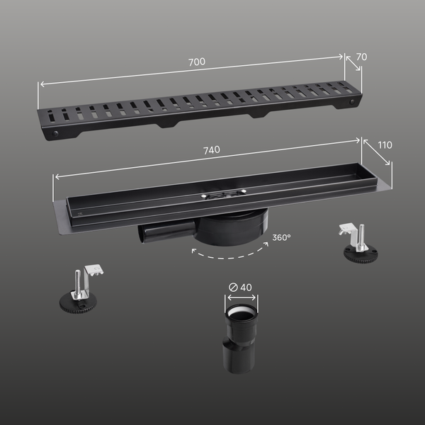 Изображение товара Трап для душа РМС ТЛ03Ч-70х7