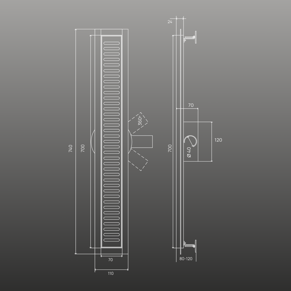 Изображение товара Трап для душа РМС ТЛ03Ч-70х7
