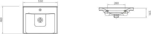 Изображение товара Тумба с умывальником Гамма 23оФ2/3-У55 Сава-2055