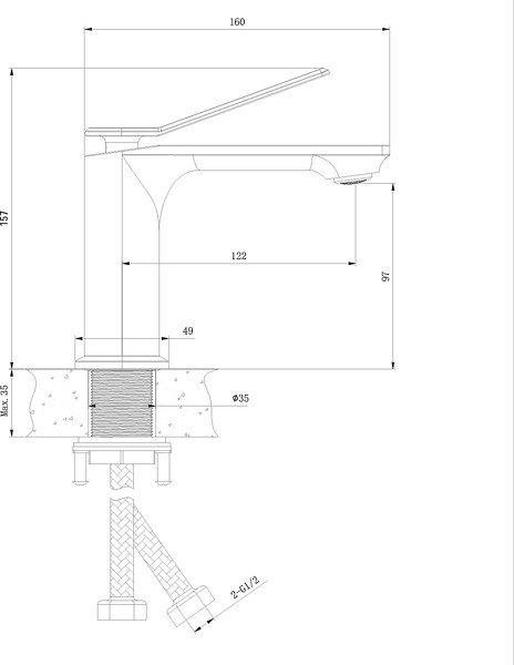 Изображение товара Умывальник со смесителем Lauter 21887B + Allure 21CK618QP