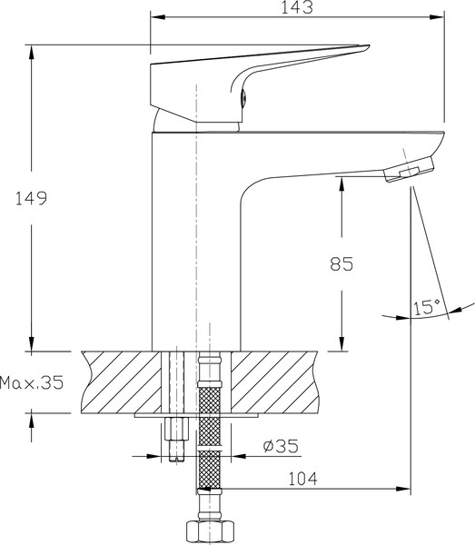 Изображение товара Умывальник со смесителем Lauter 21887B + Awe 21CK128C