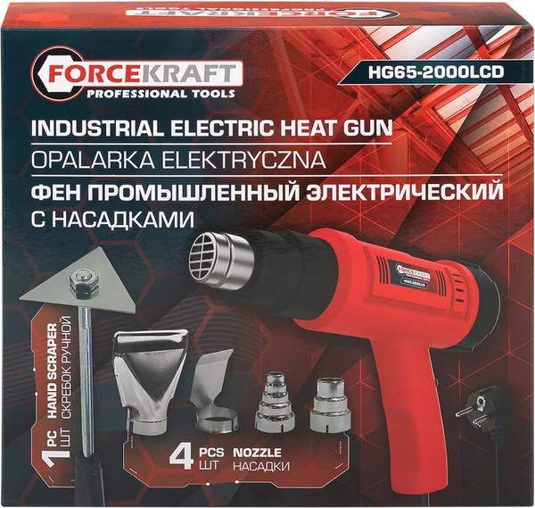 Изображение товара Строительный фен ForceKraft FK-HG65-2000LCD (65567)