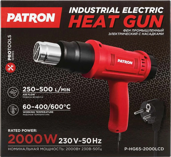 Изображение товара Строительный фен Patron P-HG65-2000LCD (65568)