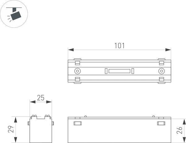 Изображение товара Трековый светильник Arlight MAG-VIBE-LASER-L101-6W Day4000 WH 24deg / 044416