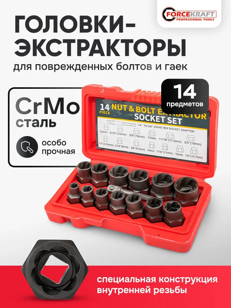 Изображение товара Набор экстракторов ForceKraft FK-1321S (65726)