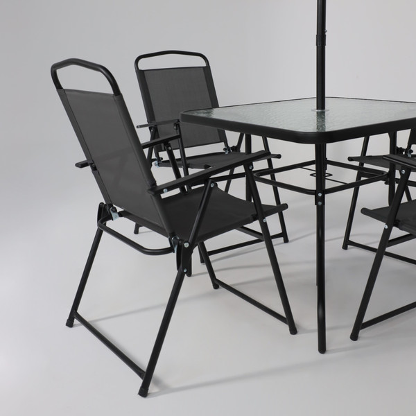 Изображение товара Комплект садовой мебели AksHome Picnic (серый/черный)