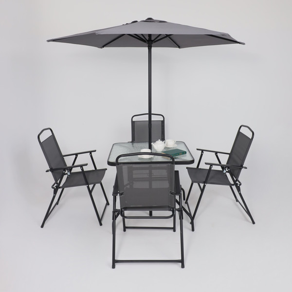 Изображение товара Комплект садовой мебели AksHome Picnic (серый/черный)