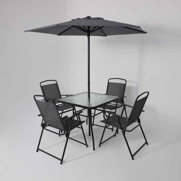 Изображение товара Комплект садовой мебели AksHome Picnic (серый/черный)