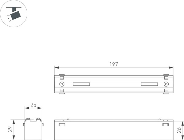 Изображение товара Трековый светильник Arlight MAG-VIBE-LASER-L197-12W Day4000 WH 24deg / 044424