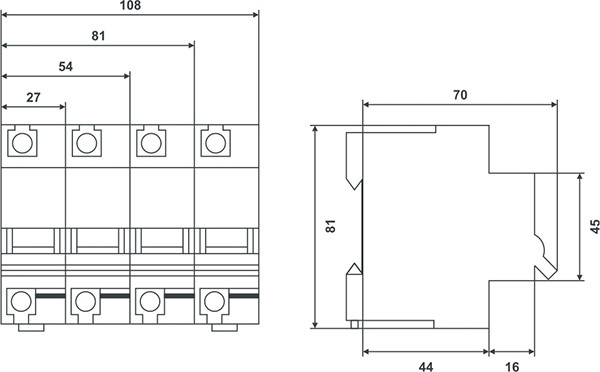 Изображение товара Выключатель автоматический Wilderness DAW2-125 3P 80A х-ка C 10kA (R) / DAW2-125-3-C080