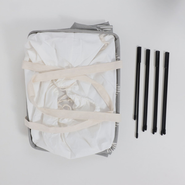 Изображение товара Корзина для белья AksHome Becky (серый/стрелы)