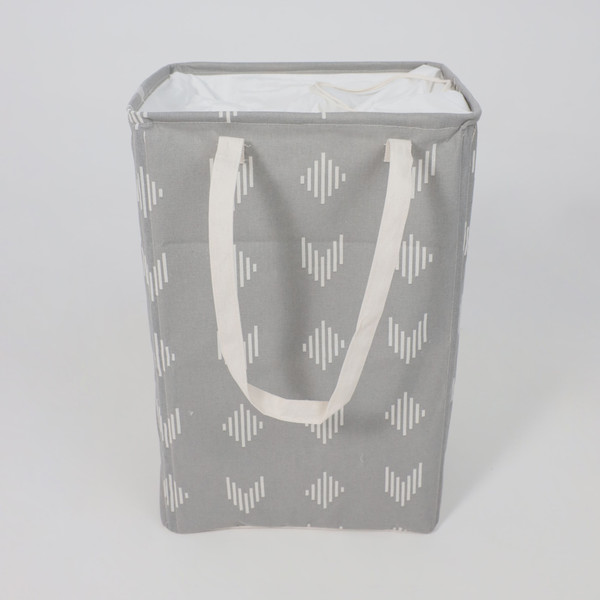 Изображение товара Корзина для белья AksHome Becky (серый/стрелы)