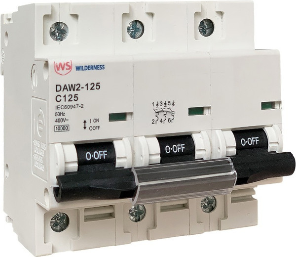 Изображение товара Выключатель автоматический Wilderness DAW2-125 3P 63A х-ка C 10kA (R) / DAW2-125-3-C063