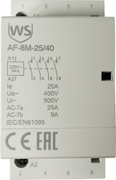 Изображение товара Контактор Wilderness AF-8M-20/40 20A 4НО 220В AC / 2040-220AC2-8M