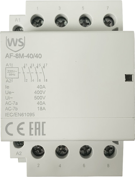 Изображение товара Контактор Wilderness AF-8M-63/40 63A 4НО 220В AC / 6340-220AC3-8M