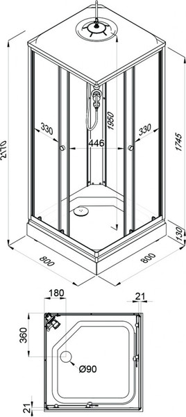 Изображение товара Душевая кабина Triton Вельвет-К 80х80 А