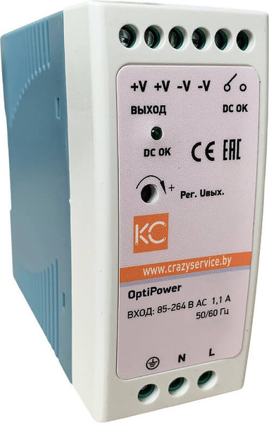 Изображение товара Блок питания на DIN-рейку КС MDR-60W-12V / mdr-60-12