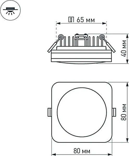 Изображение товара Точечный светильник Arlight LTD-80x80SOL-BK-5W Warm White / 022555