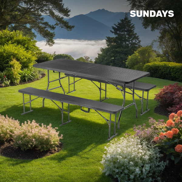 Изображение товара Комплект складной мебели Sundays AC-Z180R-2/AC-ZD183R (коричневый)