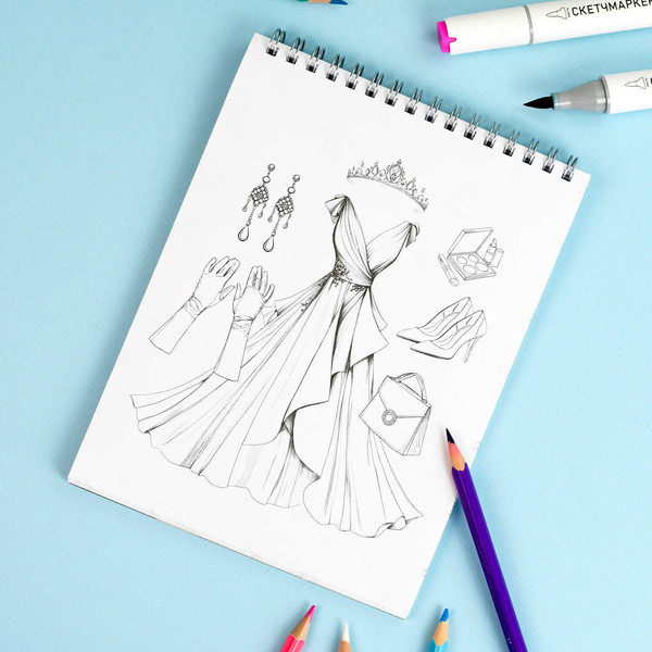 Изображение товара Раскраска-антистресс Феникс+ Создай образ. Вечерние платья / 70887