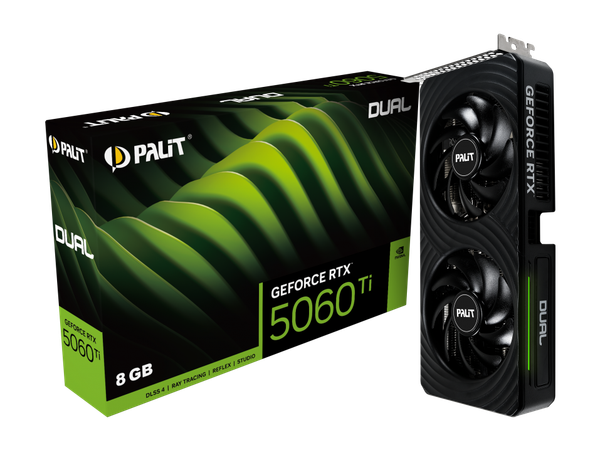 Изображение товара Видеокарта Palit GeForce RTX 5060 Ti Dual 8GB GDDR7 (NE7506T019P1-GB2062D)