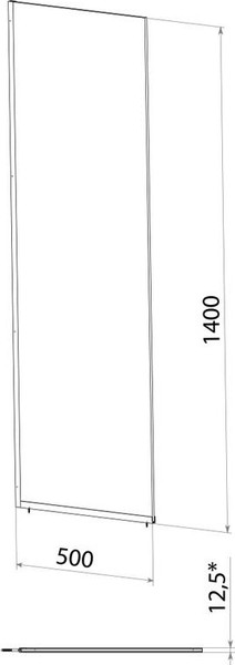 Изображение товара Стеклянная шторка для ванны Triton Статик-Блэк 70x140