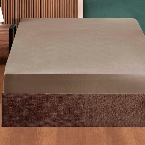 Изображение товара Простыня DO&CO Soft на резинке 90x200x30 / 12121 (коричневый)