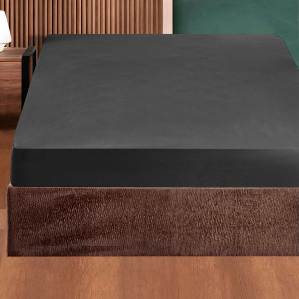 Изображение товара Простыня DO&CO Soft на резинке 90x200x30 / 12121 (антрацит)