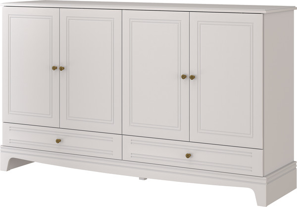 Изображение товара Комод Bravo Мебель Лорето 4 двери 2 ящика (персидский жемчуг/лак льняной)