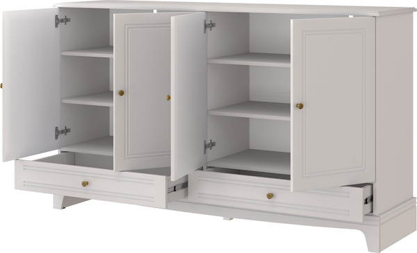 Изображение товара Комод Bravo Мебель Лорето 4 двери 2 ящика (персидский жемчуг/лак льняной)