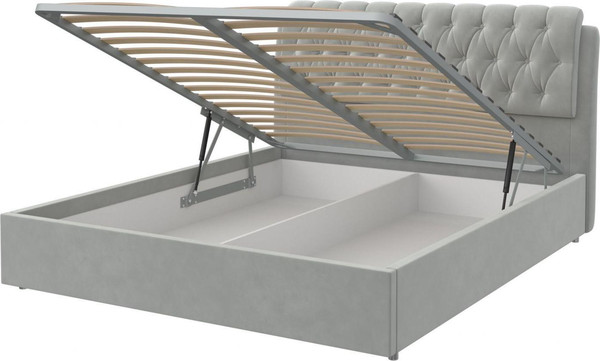 Изображение товара Полуторная кровать Bravo Мебель Белиста 140х200 c п/м стандарт 1 вариант (светло-серый)