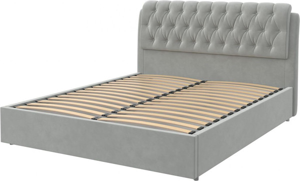 Изображение товара Полуторная кровать Bravo Мебель Белиста 140х200 c п/м стандарт 1 вариант (светло-серый)