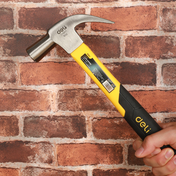 Изображение товара Молоток Deli Гвоздодер YS EDL5027Y (500г, фибергласовая рукоятка)