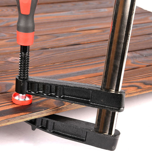 Изображение товара Струбцина Deli F-образная усиленная RS EDL111280Z (120x800мм, черный/красный)