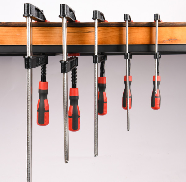 Изображение товара Струбцина Deli F-образная усиленная RS EDL111250Z (120x500мм, черный/красный)