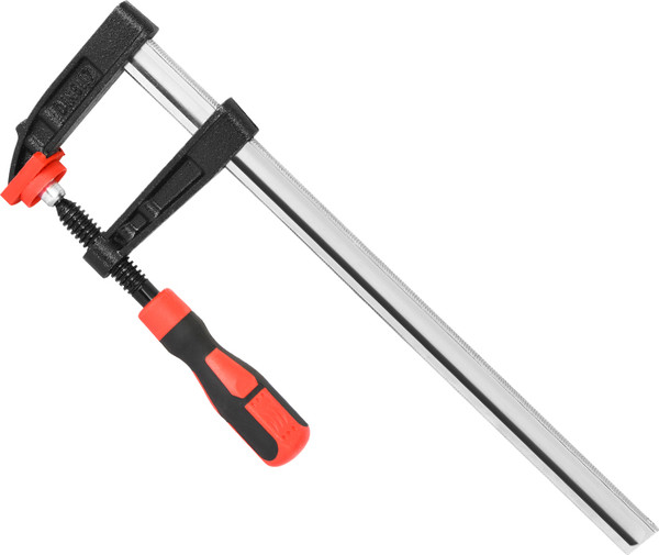 Изображение товара Струбцина Deli F-образная усиленная RS EDL110830Z (80x300мм, черный/красный)