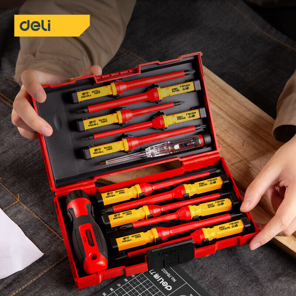 Изображение товара Набор отверток Deli DL510012 (12шт, красный/желтый)