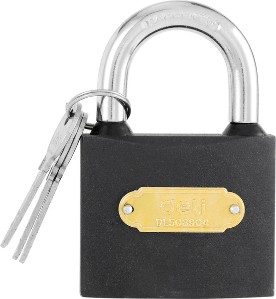 Изображение товара Замок навесной Deli YS EDL508904 (63мм, автомат, 3 ключа, защита от влаги)