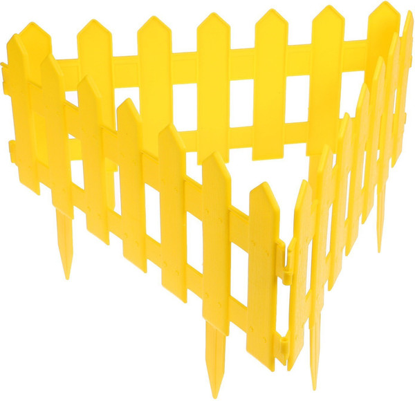 Изображение товара Изгородь декоративная Мастер Сад Палисадник 30x196см 4 секции / 2152311 (желтый)