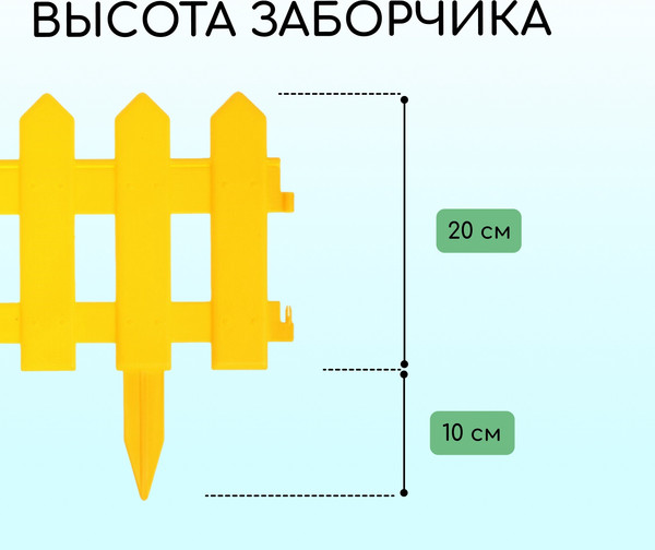 Изображение товара Изгородь декоративная Мастер Сад Палисадник 30x196см 4 секции / 2152311 (желтый)