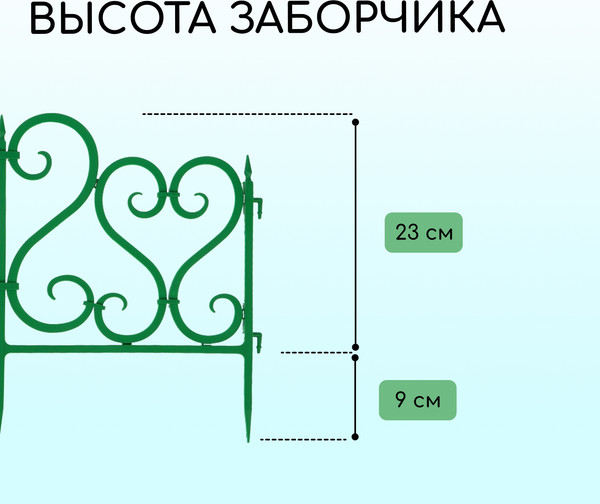 Изображение товара Изгородь декоративная Мастер Сад 32x300см 6 секций / 2152308 (зеленый)