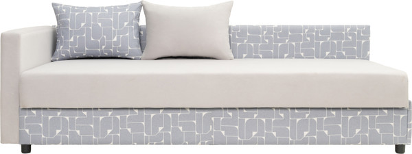 Изображение товара Тахта KRONES Эллада мод.1 ППУ (велюр/жаккард светло-серый/рисунок серый)