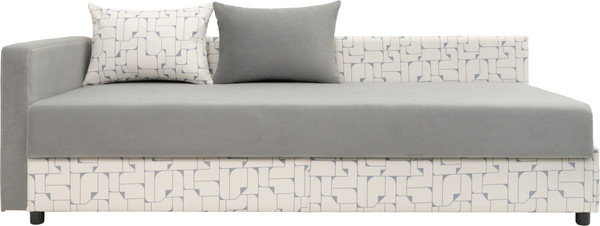 Изображение товара Тахта KRONES Эллада мод.1 ППУ (велюр/жаккард серый/рисунок молочно-серый)