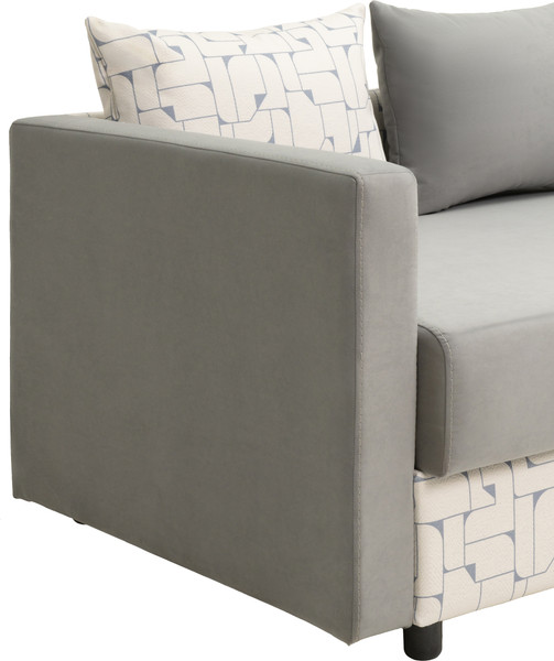 Изображение товара Тахта KRONES Эллада мод.1 ППУ (велюр/жаккард серый/рисунок молочно-серый)